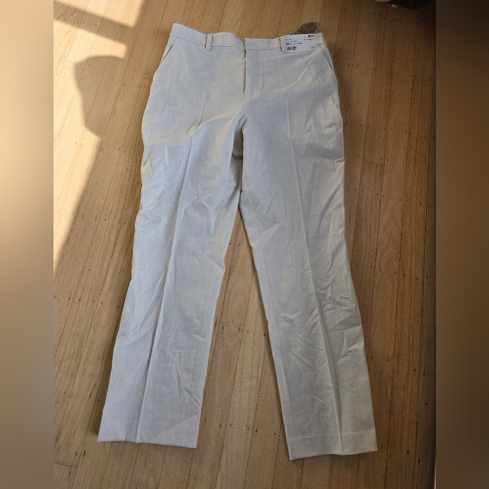 NWT Uniqlo Off White Brushed Smart Ankle Pants Size L